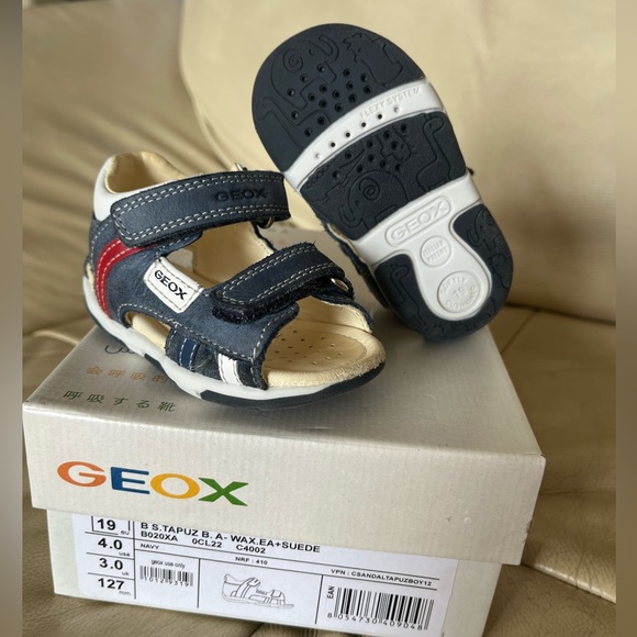 Geox baby leather shoes first steps size 19 - Picture 1 of 10